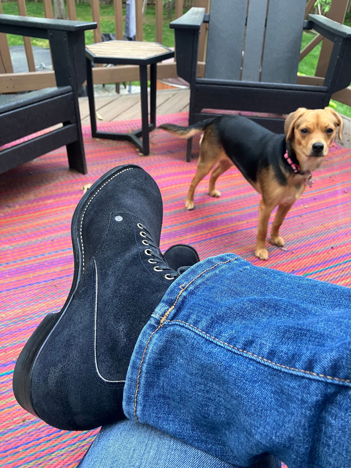 Photo by jbyer111 on May 13, 2026 of the NF Bootmaker Fritz Boot in Horween Navy Chamois Roughout.