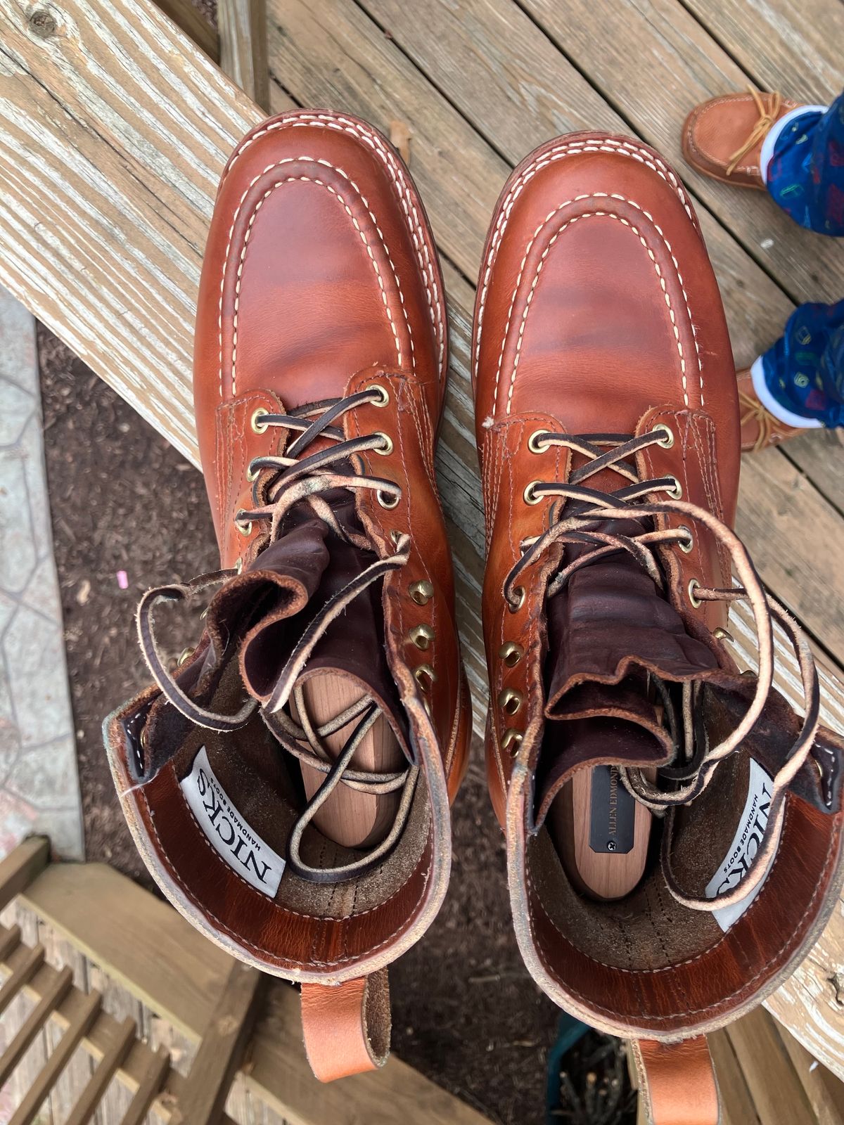 Photo by jbyer111 on January 4, 2024 of the Nicks Moc Toe in Wickett & Craig Natural Double Stuffed.