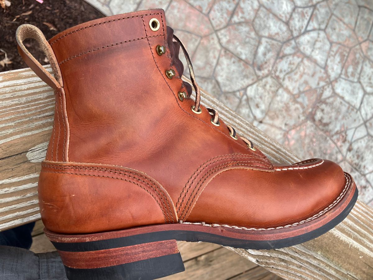 Photo by jbyer111 on February 22, 2024 of the Nicks Moc Toe in Wickett & Craig Natural Double Stuffed.