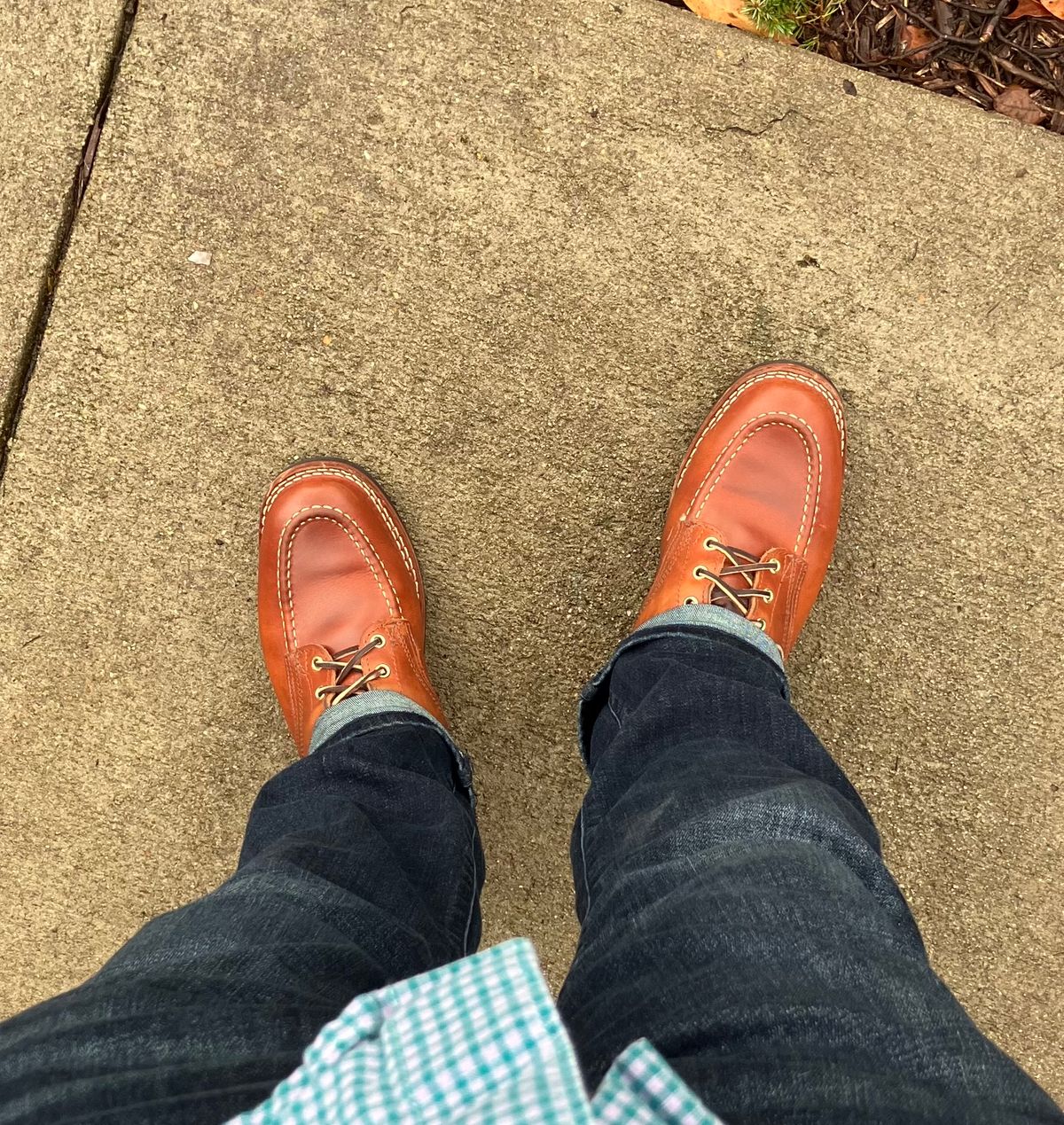 Photo by jbyer111 on March 7, 2024 of the Nicks Moc Toe in Wickett & Craig Natural Double Stuffed.