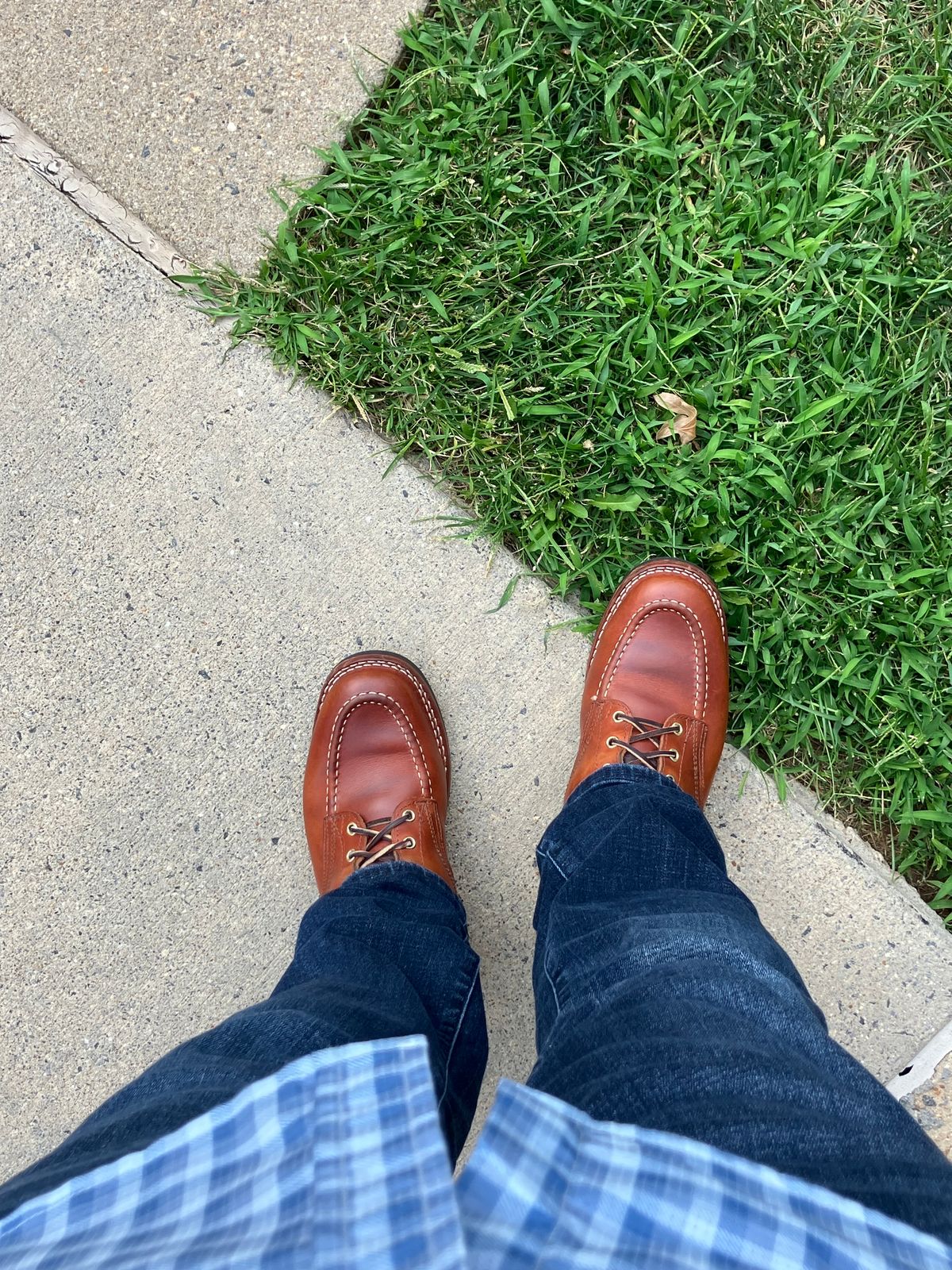 Photo by jbyer111 on August 29, 2024 of the Nicks Moc Toe in Wickett & Craig Natural Double Stuffed.