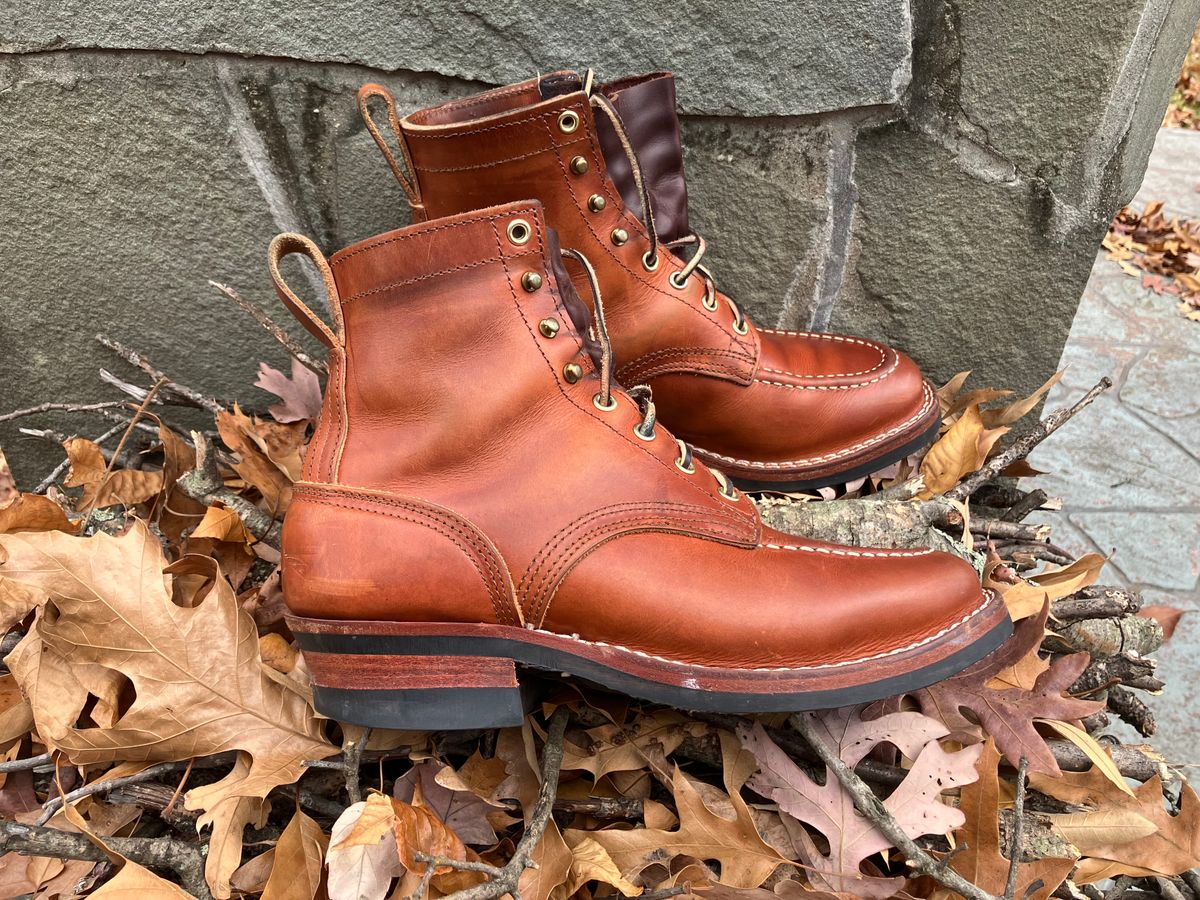 Photo by jbyer111 on November 14, 2024 of the Nicks Moc Toe in Wickett & Craig Natural Double Stuffed.