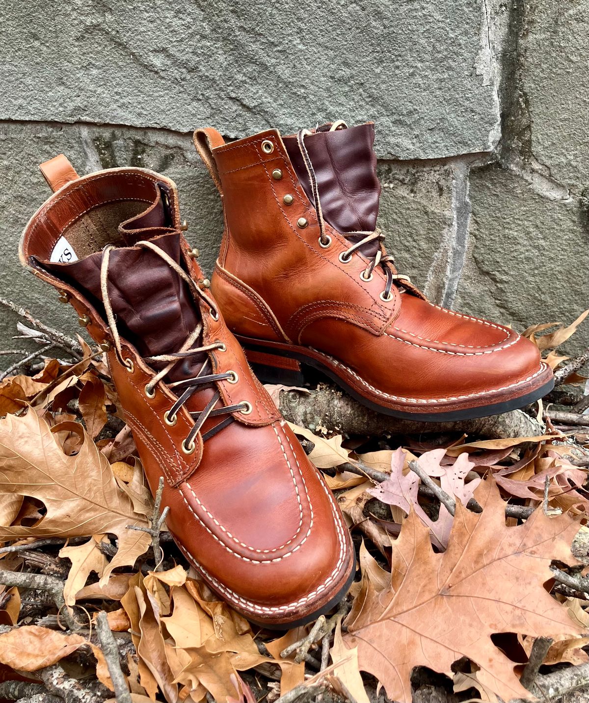 Photo by jbyer111 on November 14, 2024 of the Nicks Moc Toe in Wickett & Craig Natural Double Stuffed.