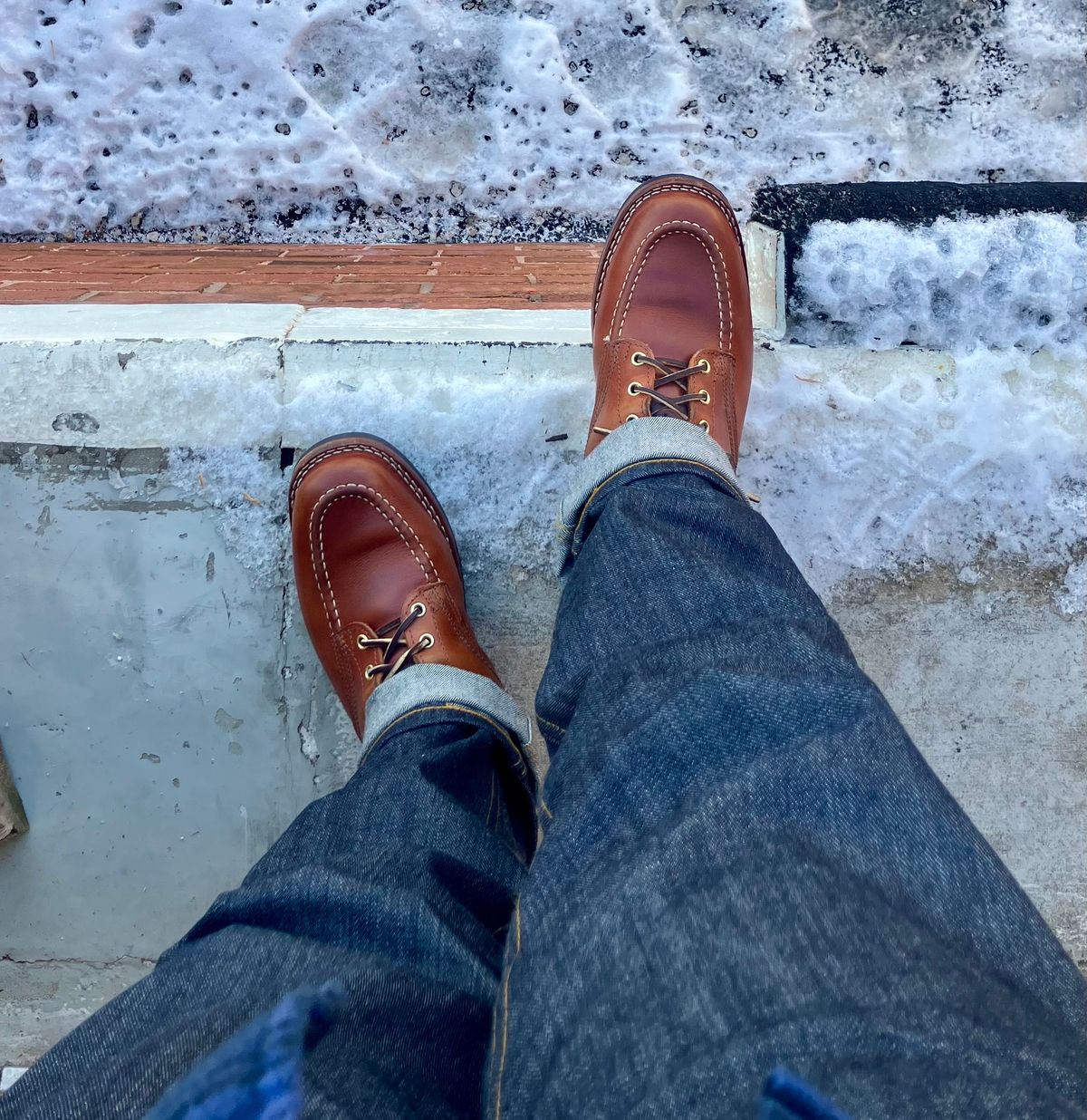 Photo by jbyer111 on January 23, 2025 of the Nicks Moc Toe in Wickett & Craig Natural Double Stuffed.