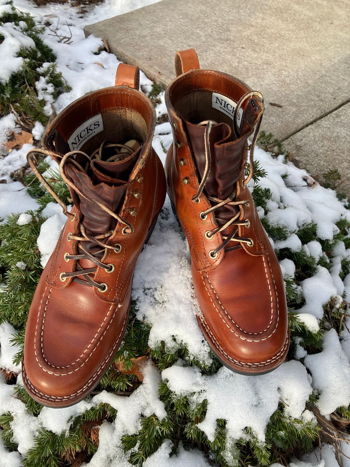 Photo by jbyer111 on January 24, 2025 of the Nicks Moc Toe in Wickett & Craig Natural Double Stuffed.