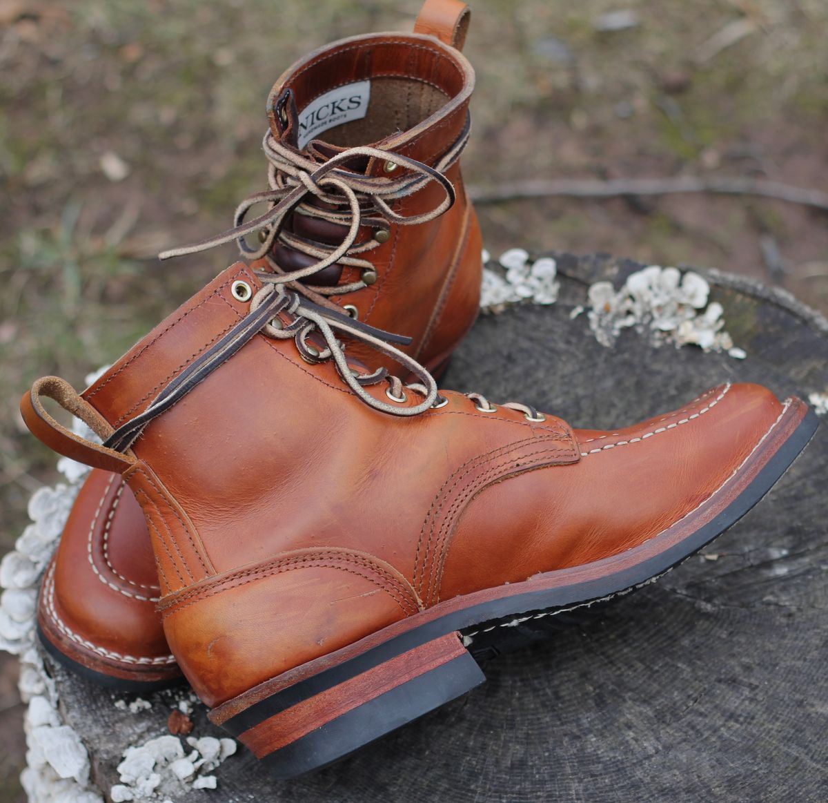 Photo by jbyer111 on February 2, 2025 of the Nicks Moc Toe in Wickett & Craig Natural Double Stuffed.