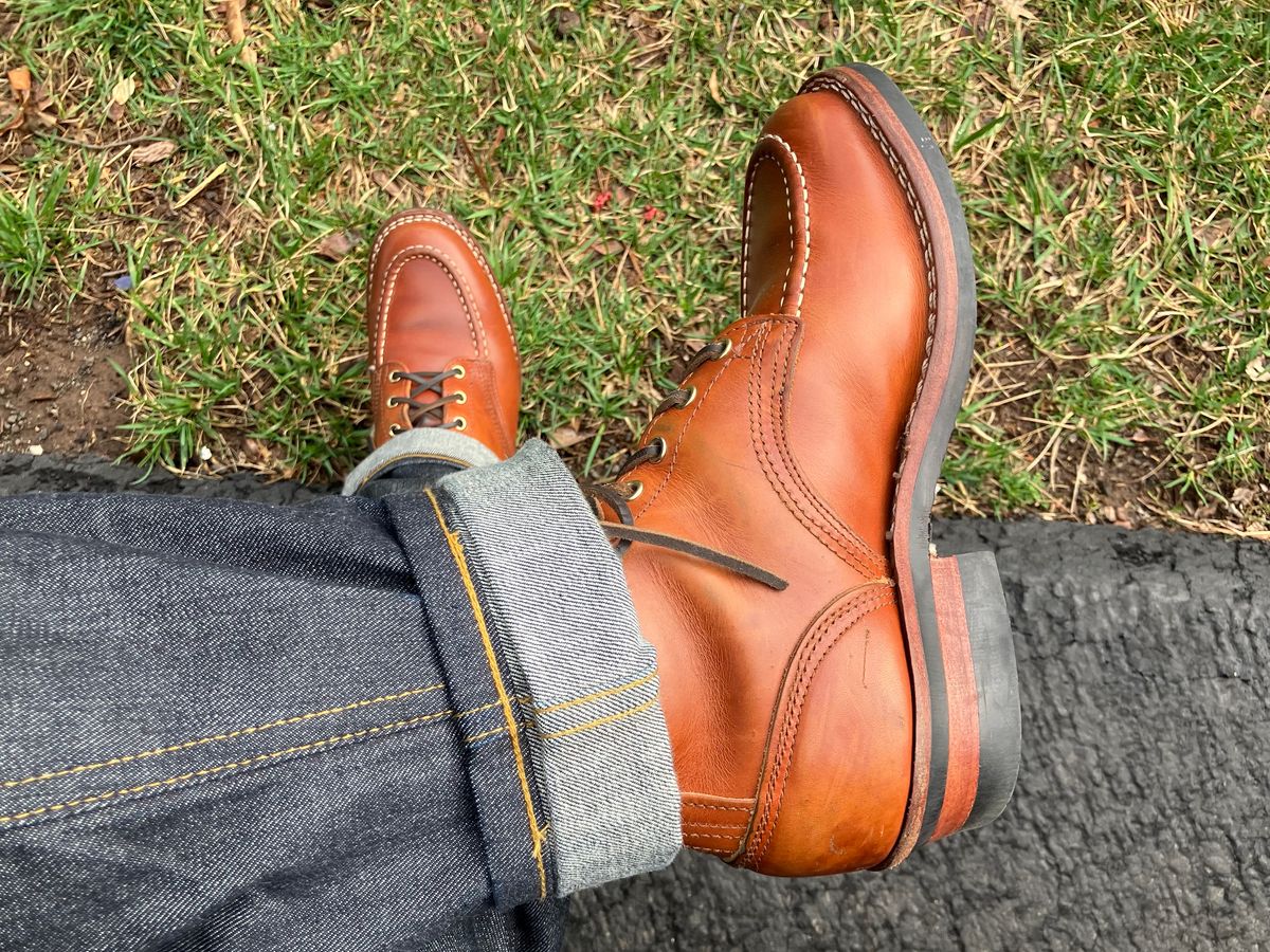 Photo by jbyer111 on March 17, 2025 of the Nicks Moc Toe in Wickett & Craig Natural Double Stuffed.