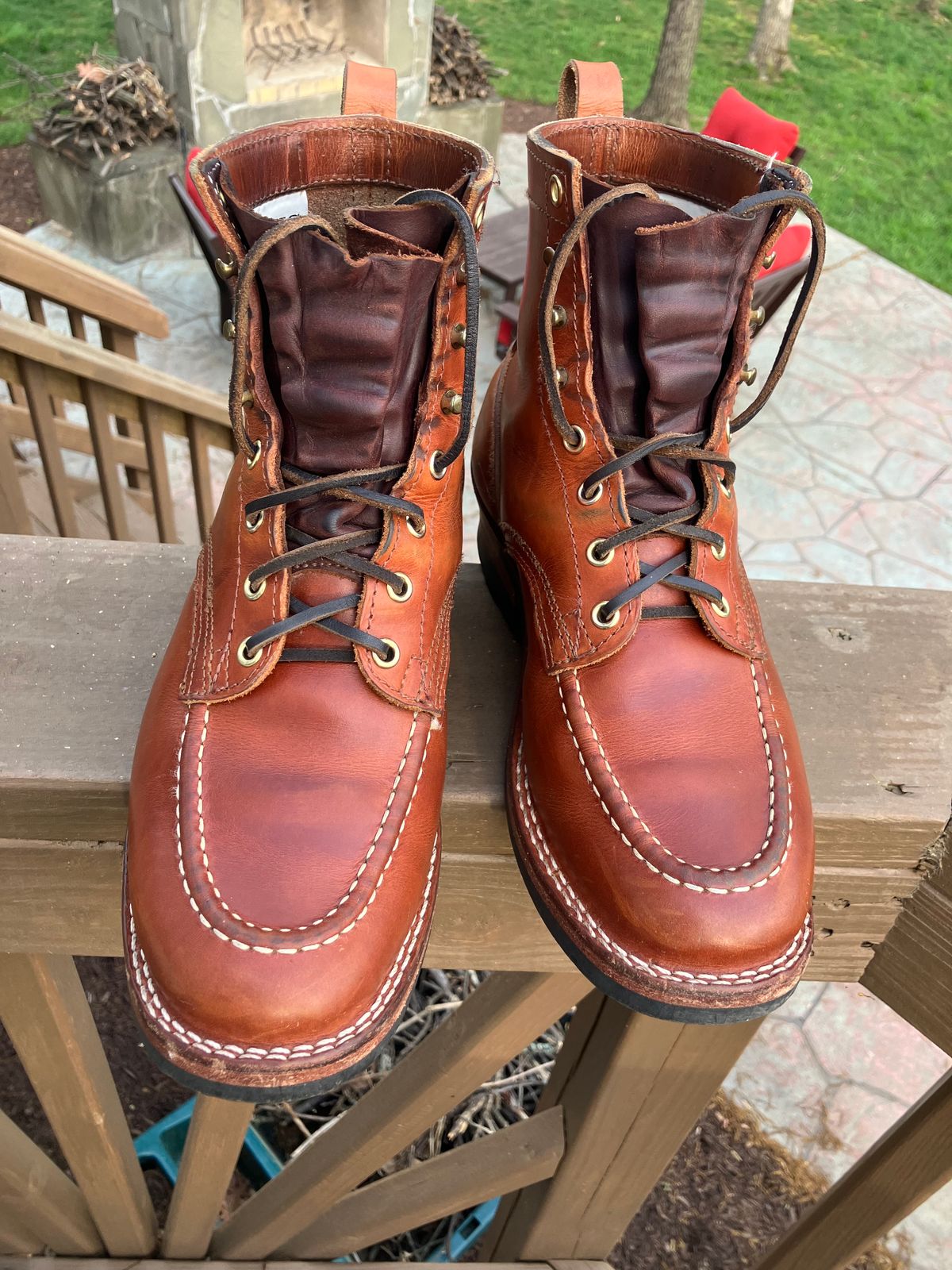 Photo by jbyer111 on April 22, 2025 of the Nicks Moc Toe in Wickett & Craig Natural Double Stuffed.