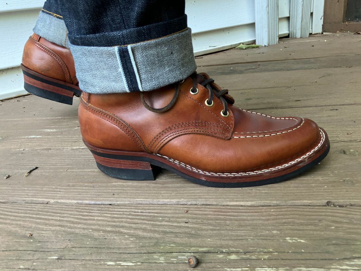 Photo by jbyer111 on May 19, 2025 of the Nicks Moc Toe in Wickett & Craig Natural Double Stuffed.
