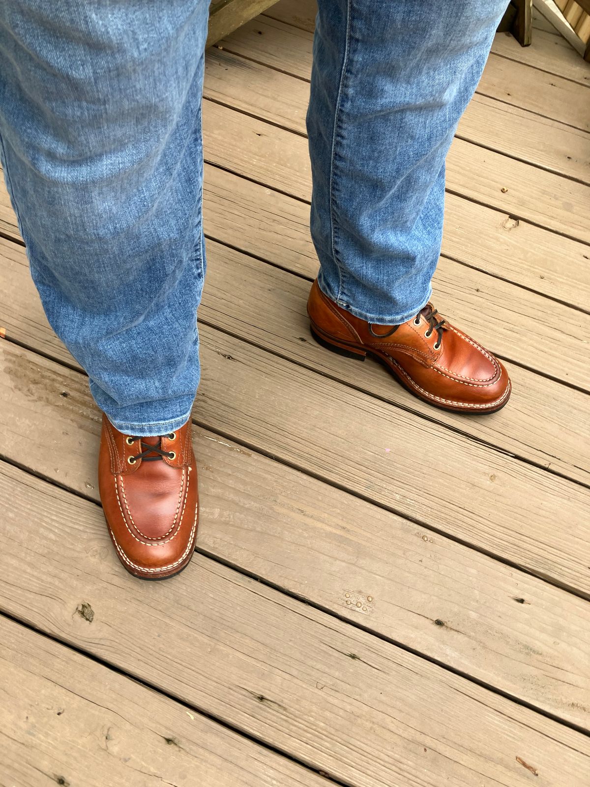 Photo by jbyer111 on July 21, 2025 of the Nicks Moc Toe in Wickett & Craig Natural Double Stuffed.