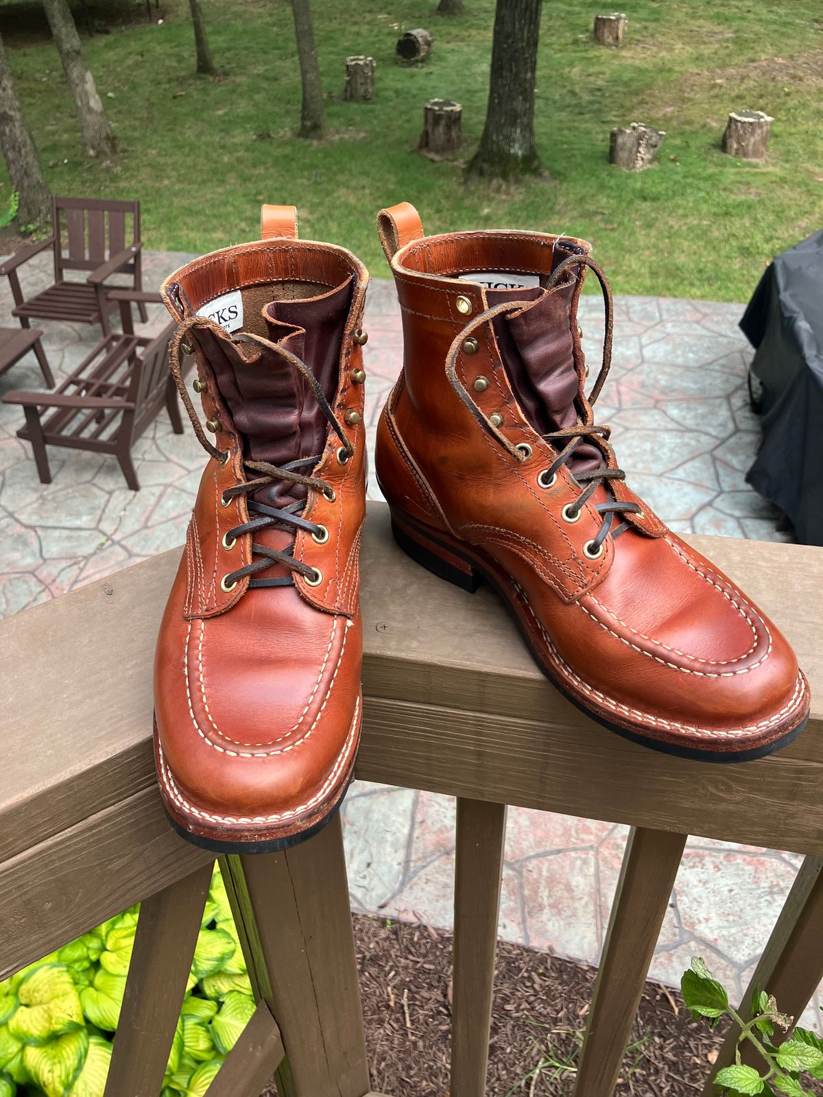Photo by jbyer111 on July 23, 2025 of the Nicks Moc Toe in Wickett & Craig Natural Double Stuffed.