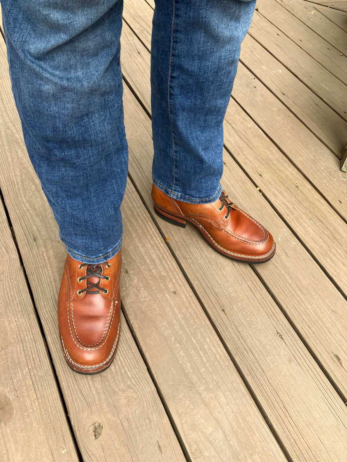 Photo by jbyer111 on August 11, 2025 of the Nicks Moc Toe in Wickett & Craig Natural Double Stuffed.