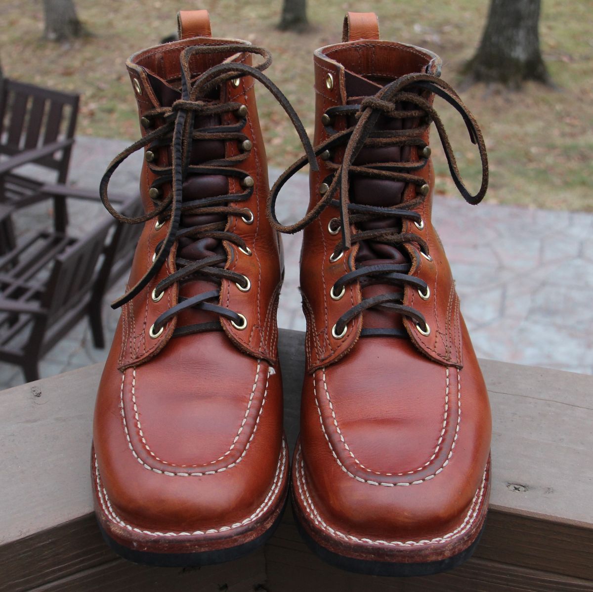 Photo by jbyer111 on December 30, 2025 of the Nicks Moc Toe in Wickett & Craig Natural Double Stuffed.