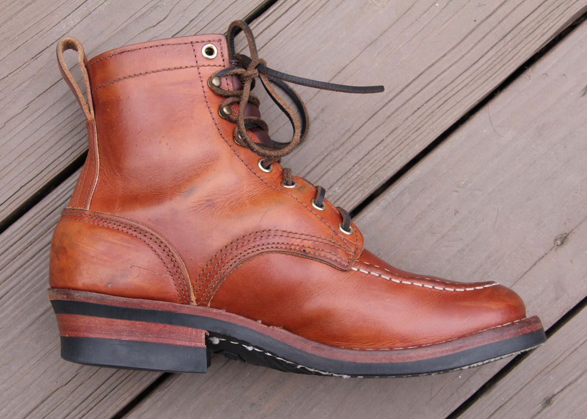 Photo by jbyer111 on December 30, 2025 of the Nicks Moc Toe in Wickett & Craig Natural Double Stuffed.