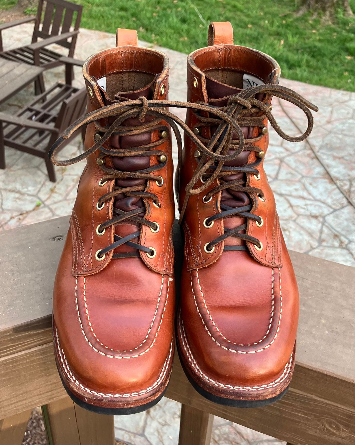 Photo by jbyer111 on April 16, 2026 of the Nicks Moc Toe in Wickett & Craig Natural Double Stuffed.