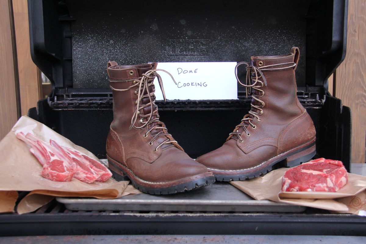 Photo by jbyer111 on November 3, 2025 of the Nicks Urban Logger in Horween Natural Waxed Flesh.