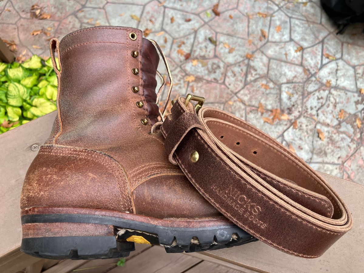 Photo by jbyer111 on September 24, 2025 of the Nicks Heritage Belt in Horween Natural Waxed Flesh.