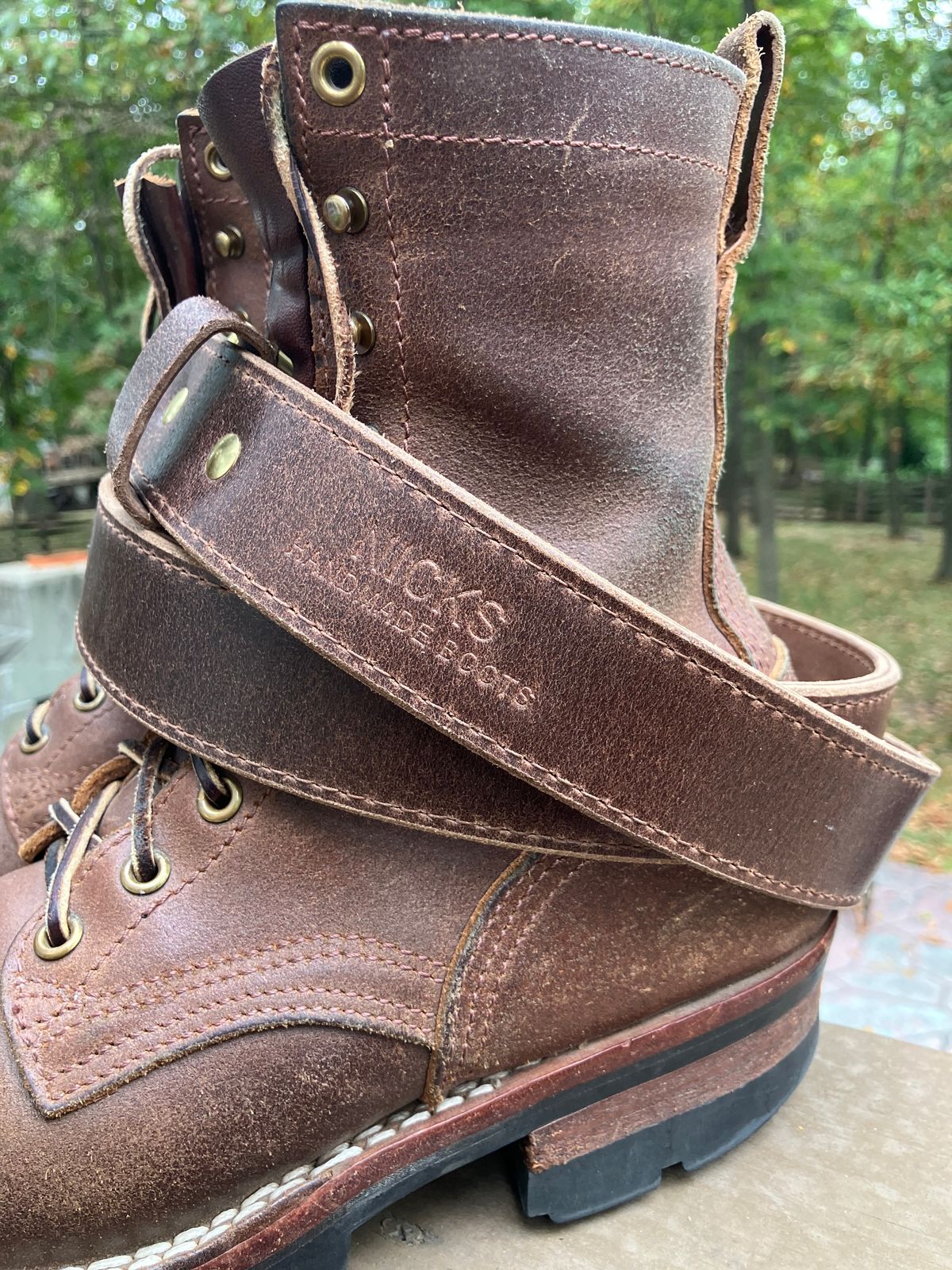 Photo by jbyer111 on September 24, 2025 of the Nicks Heritage Belt in Horween Natural Waxed Flesh.