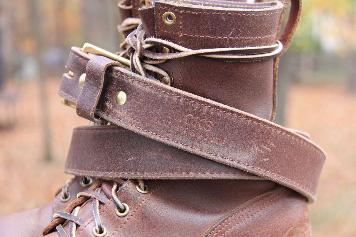 Photo by jbyer111 on November 3, 2025 of the Nicks Heritage Belt in Horween Natural Waxed Flesh.
