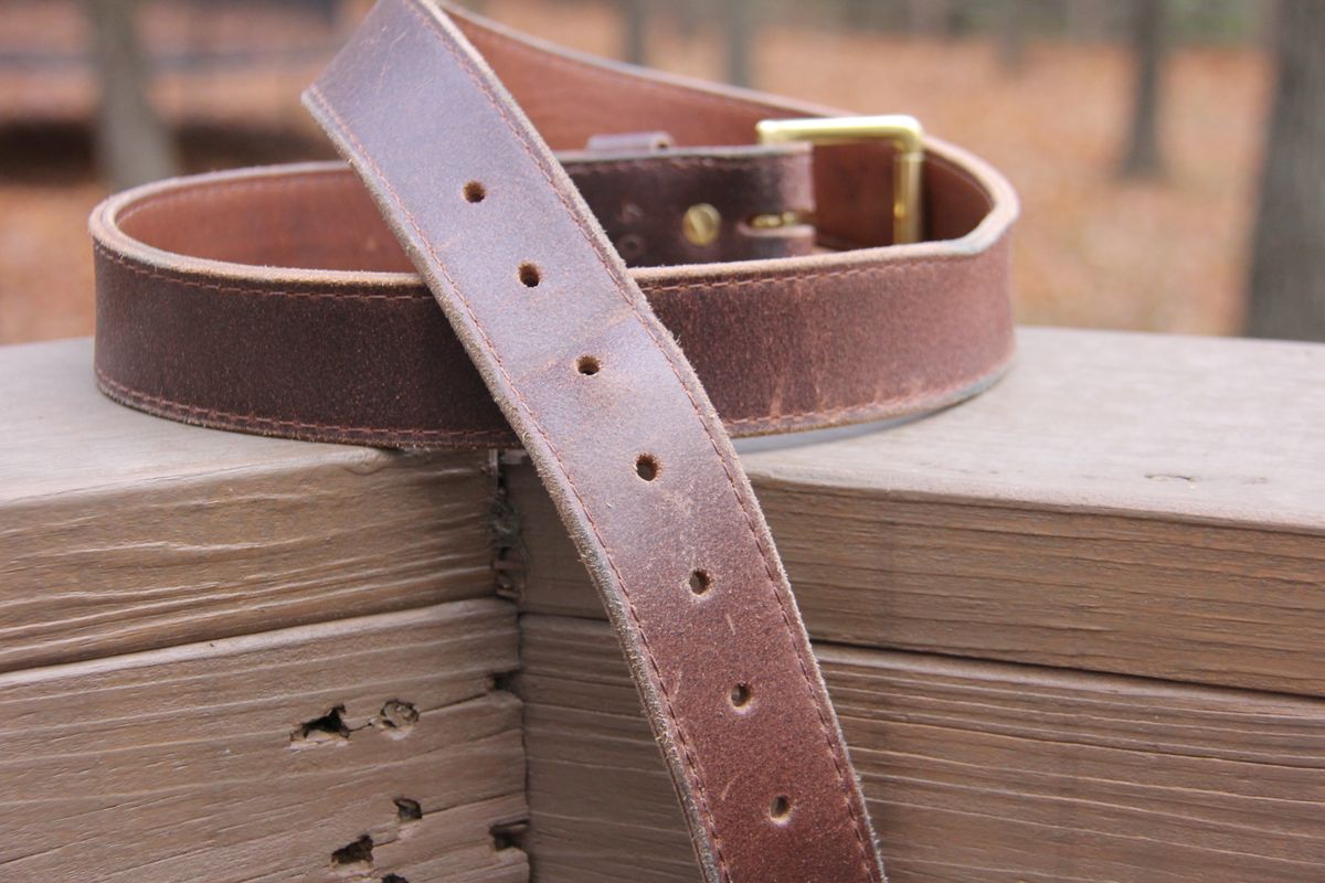 Photo by jbyer111 on November 3, 2025 of the Nicks Heritage Belt in Horween Natural Waxed Flesh.