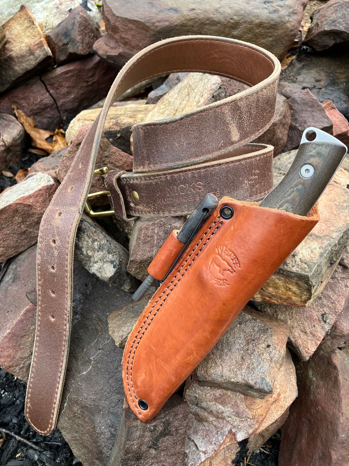 Photo by jbyer111 on November 15, 2025 of the Nicks Heritage Belt in Horween Natural Waxed Flesh.