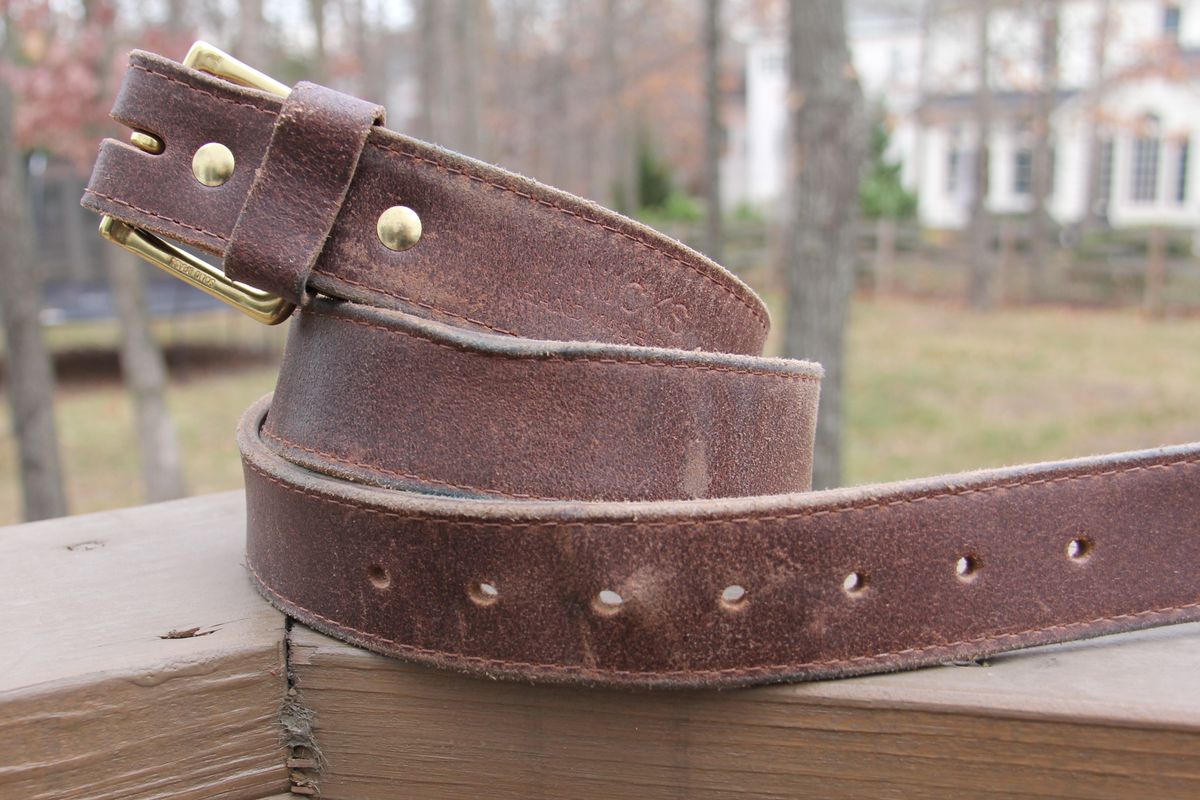Photo by jbyer111 on November 30, 2025 of the Nicks Heritage Belt in Horween Natural Waxed Flesh.