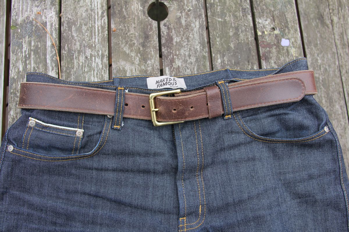Photo by jbyer111 on November 27, 2025 of the Nicks Heritage Belt in Horween Natural Waxed Flesh.