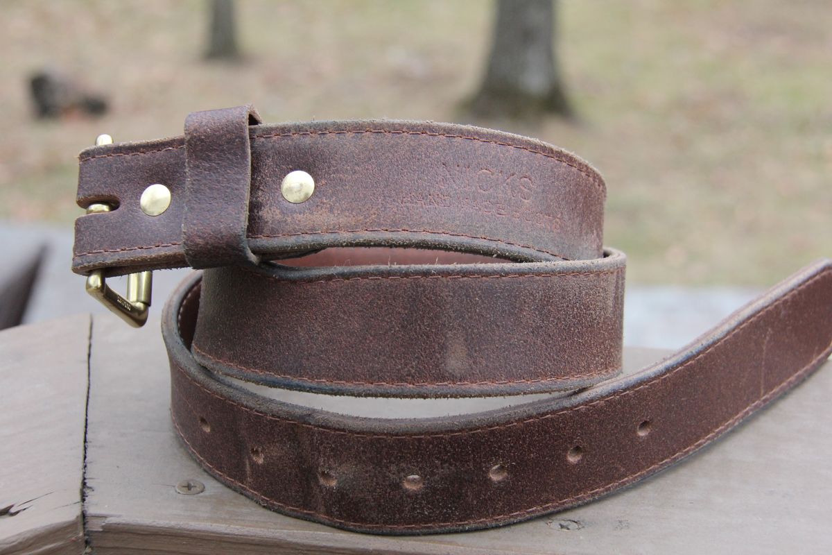 Photo by jbyer111 on January 1, 2026 of the Nicks Heritage Belt in Horween Natural Waxed Flesh.