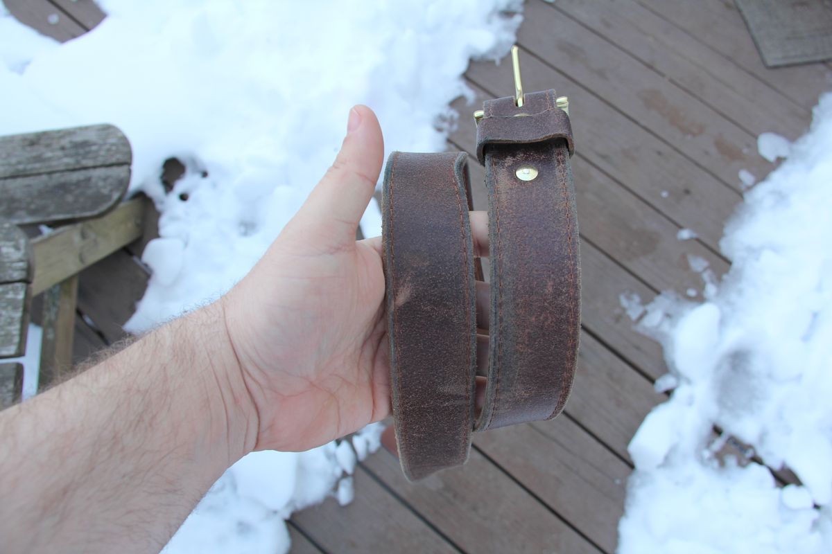 Photo by jbyer111 on February 6, 2026 of the Nicks Heritage Belt in Horween Natural Waxed Flesh.