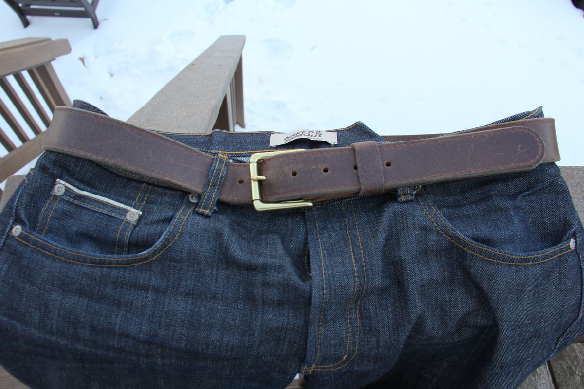 Photo by jbyer111 on February 6, 2026 of the Nicks Heritage Belt in Horween Natural Waxed Flesh.