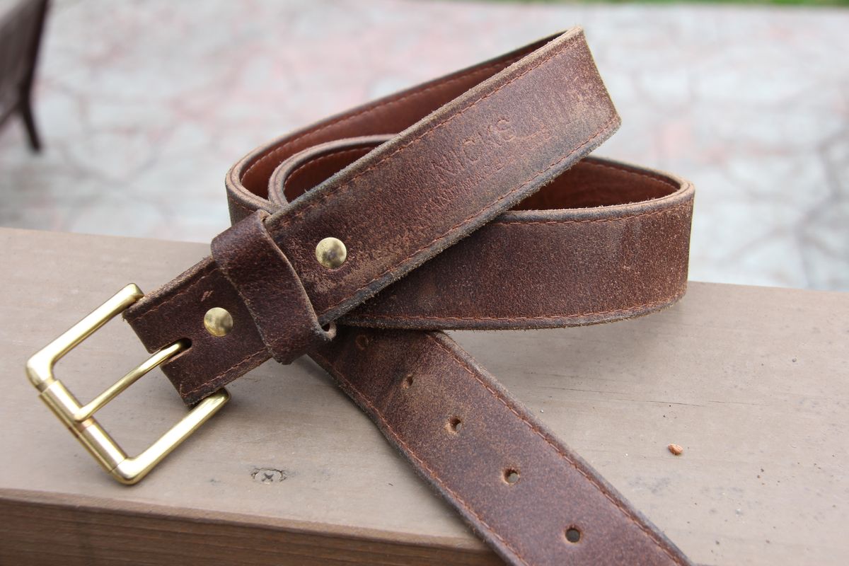 Photo by jbyer111 on April 2, 2026 of the Nicks Heritage Belt in Horween Natural Waxed Flesh.