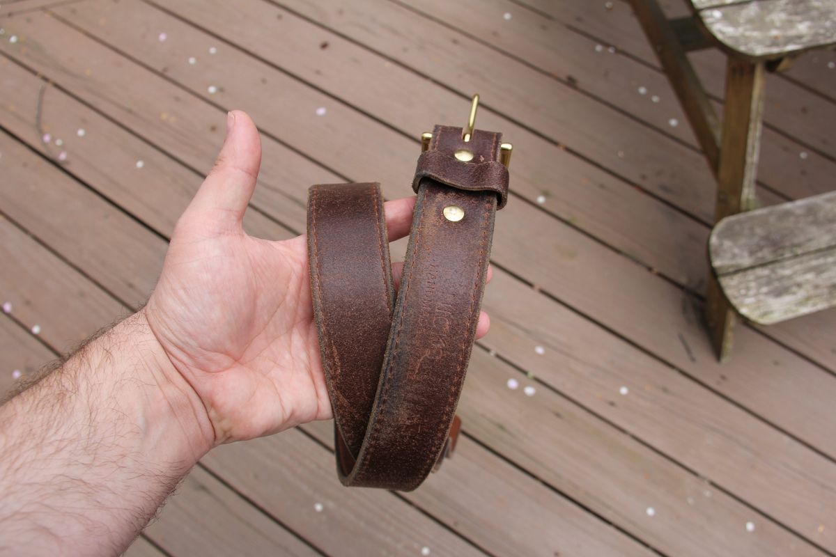 Photo by jbyer111 on April 2, 2026 of the Nicks Heritage Belt in Horween Natural Waxed Flesh.