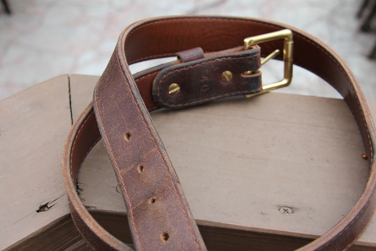 Photo by jbyer111 on April 2, 2026 of the Nicks Heritage Belt in Horween Natural Waxed Flesh.