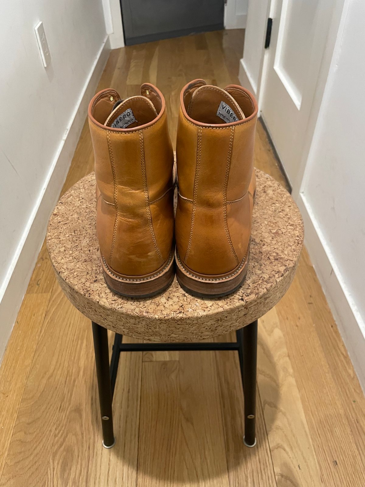 Photo by tbriggscook on December 6, 2022 of the Viberg Officer Boot in Shinki Camel Latigo Horsehide.
