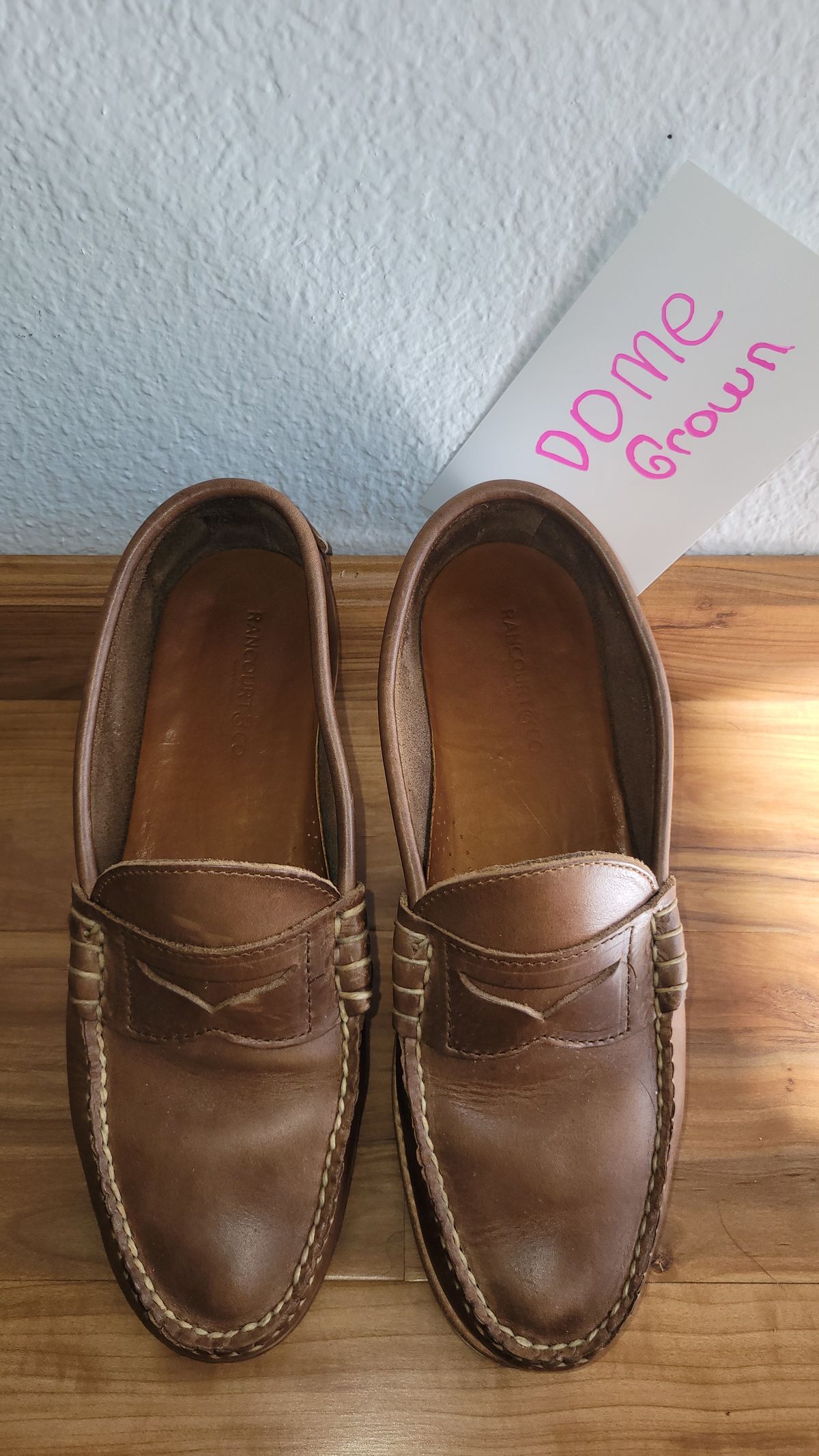 Photo by Dodgers78 on November 5, 2023 of the Rancourt & Co. Beefroll Penny Loafers in Horween Natural Chromexcel.