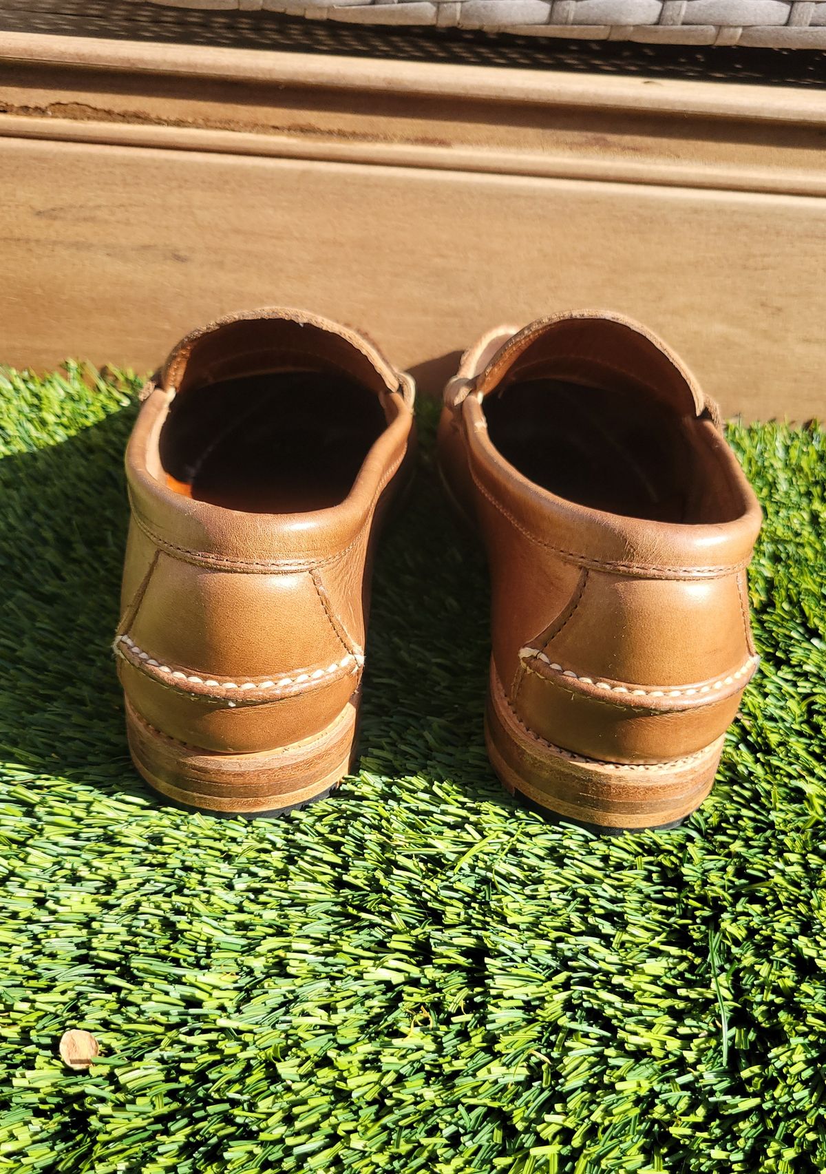 Photo by Dodgers78 on December 4, 2023 of the Rancourt & Co. Beefroll Penny Loafers in Horween Natural Chromexcel.
