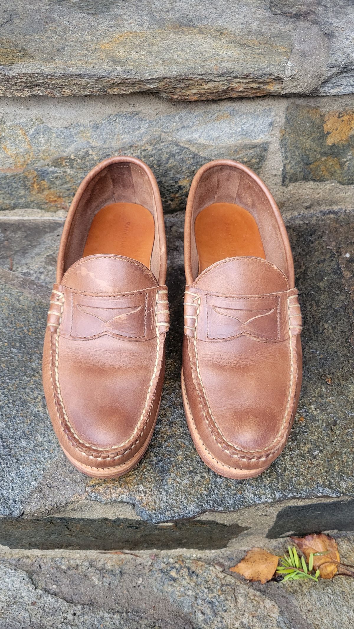Photo by Dodgers78 on February 6, 2024 of the Rancourt & Co. Beefroll Penny Loafers in Horween Natural Chromexcel.