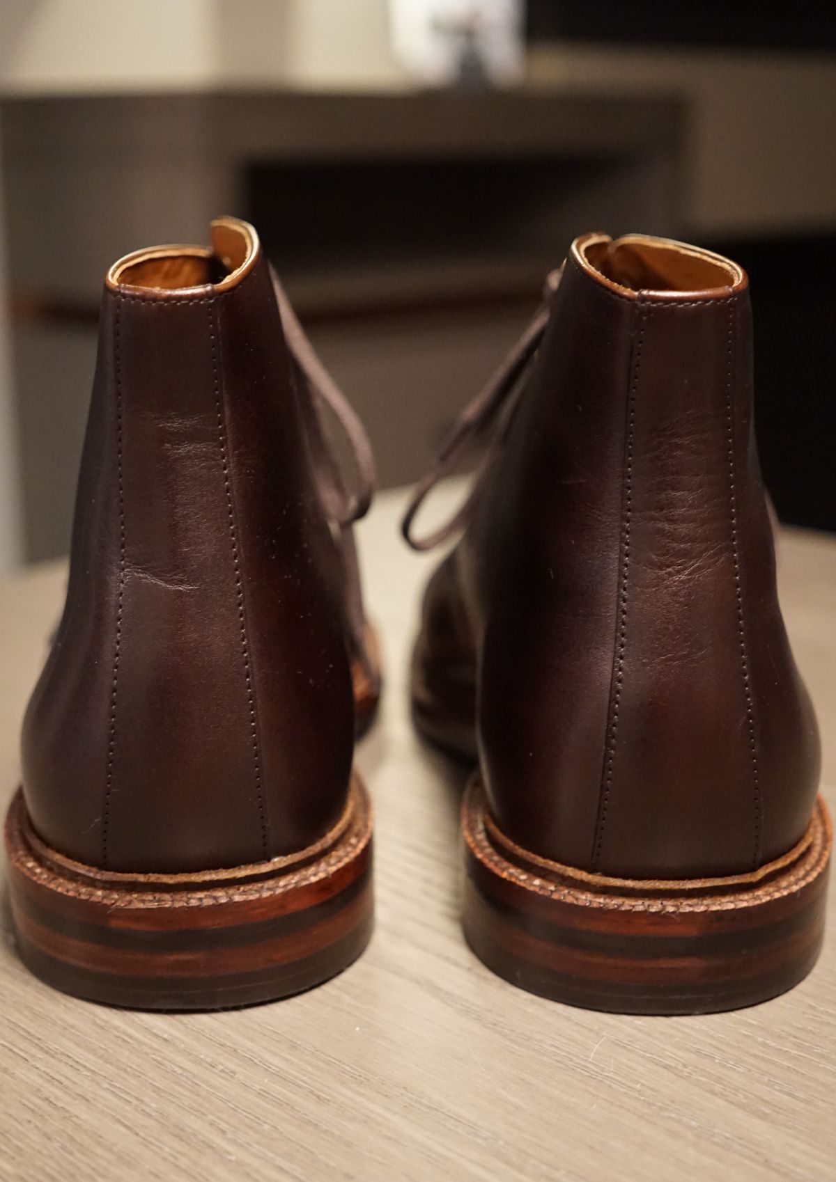 Photo by Dodgers78 on October 1, 2022 of the Grant Stone Cap Toe Boot in Unlisted Leather.