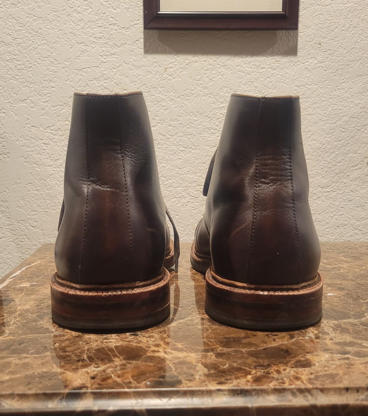 Photo by Dodgers78 on January 6, 2023 of the Grant Stone Cap Toe Boot in Unlisted Leather.