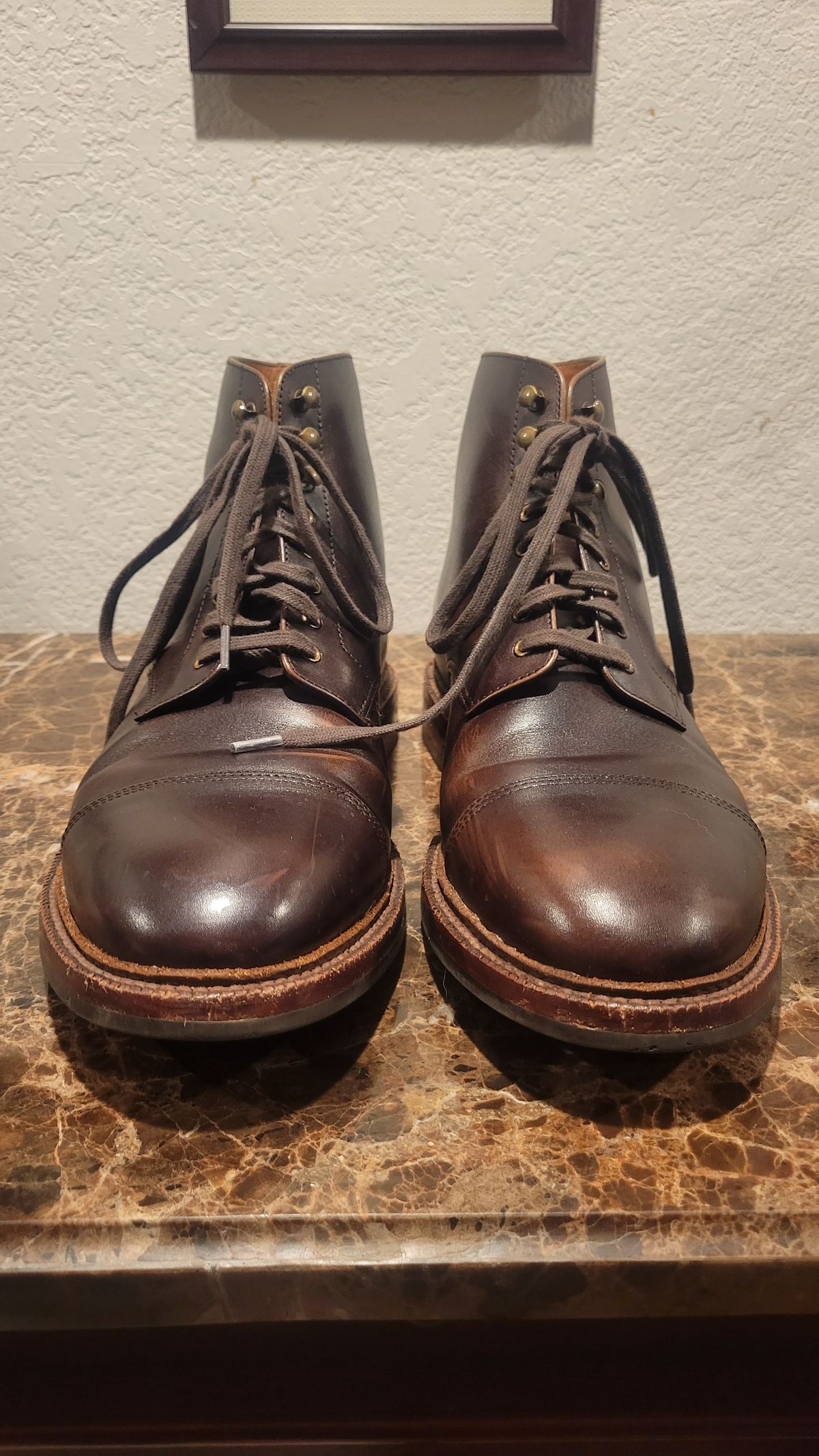 Photo by Dodgers78 on January 6, 2023 of the Grant Stone Cap Toe Boot in Unlisted Leather.