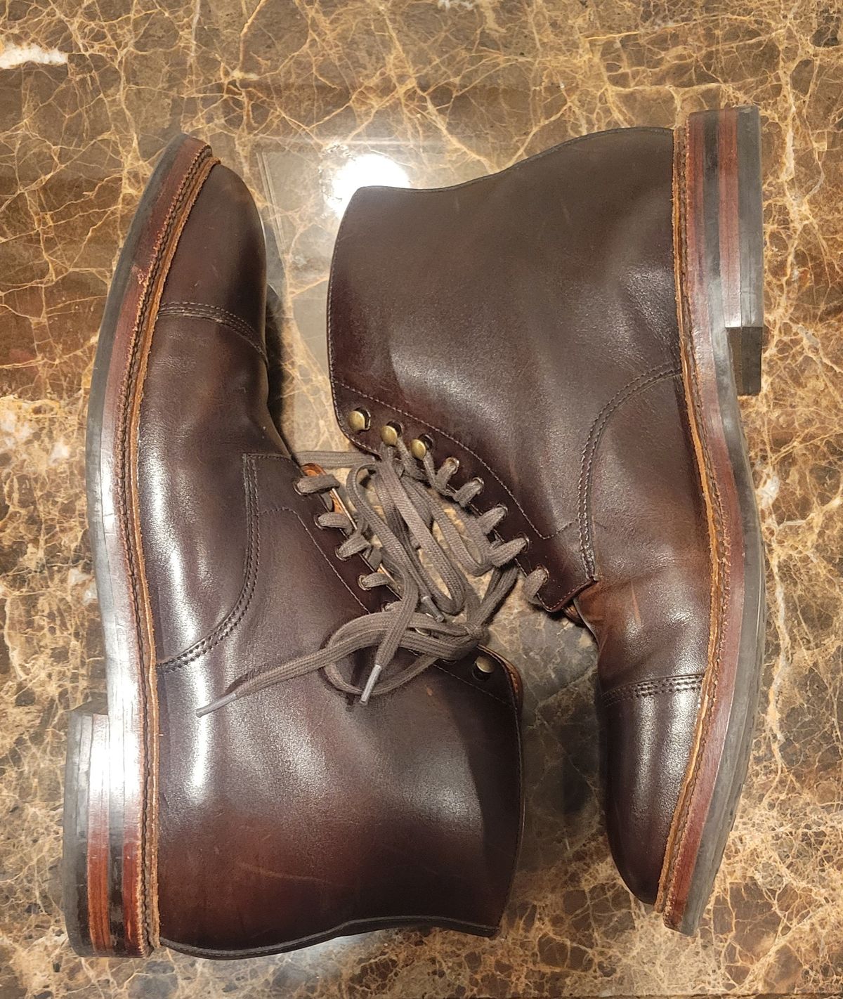 Photo by Dodgers78 on January 6, 2023 of the Grant Stone Cap Toe Boot in Unlisted Leather.