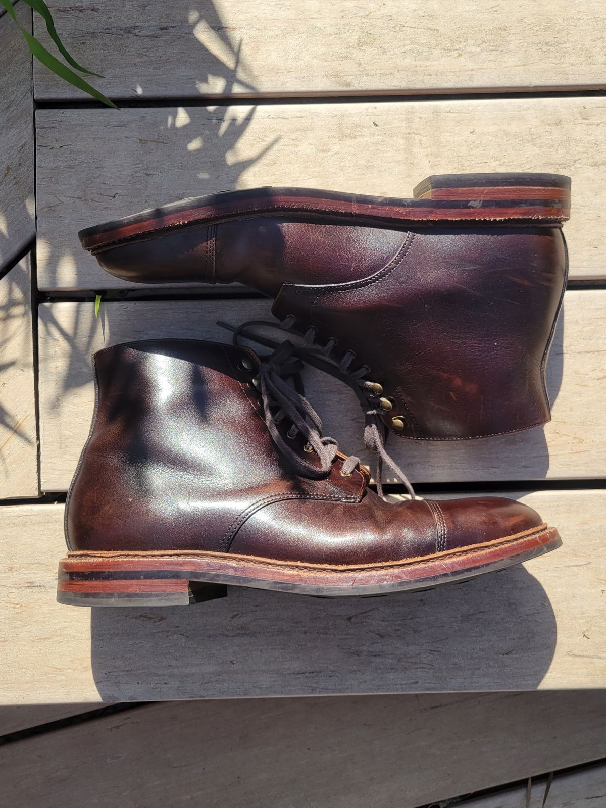 Photo by Dodgers78 on February 3, 2023 of the Grant Stone Cap Toe Boot in Unlisted Leather.