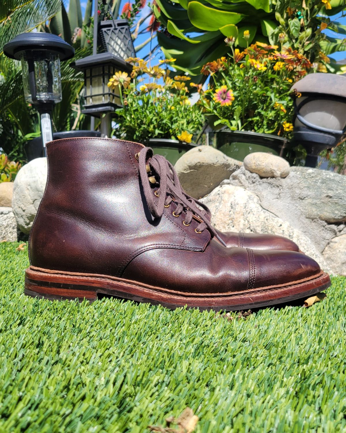 Photo by Dodgers78 on April 5, 2023 of the Grant Stone Cap Toe Boot in Unlisted Leather.