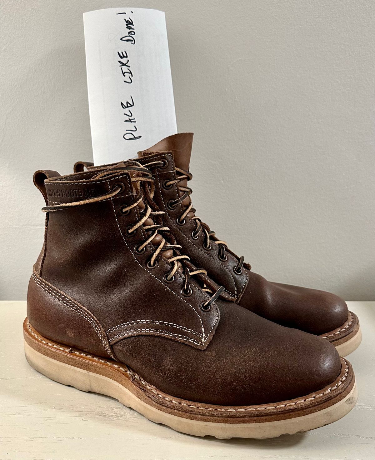 Photo by shanesboots on November 5, 2022 of the White's 350 Cruiser in Horween Natural Chromexcel Roughout.
