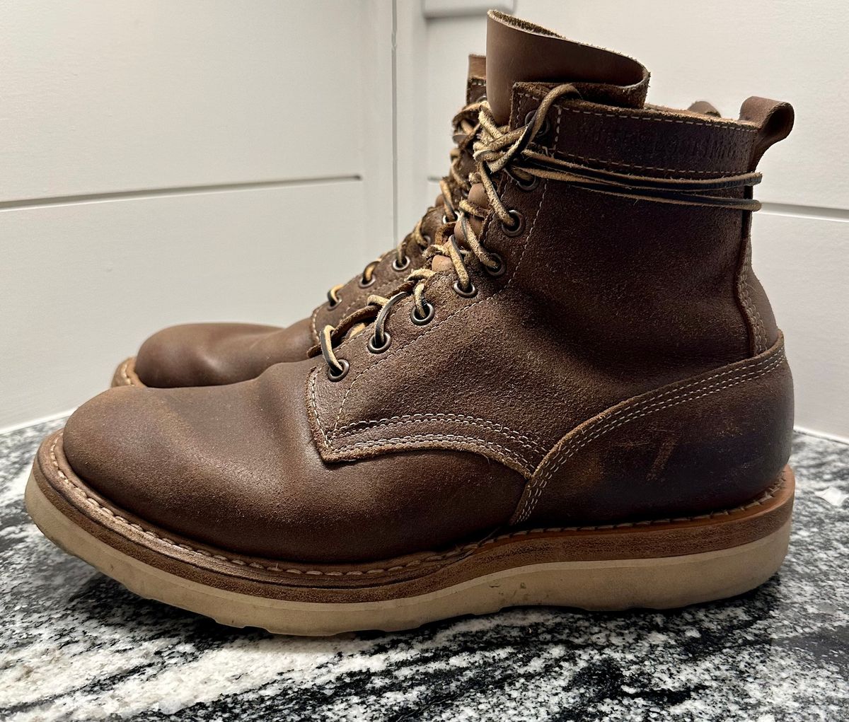 Photo by shanesboots on January 4, 2023 of the White's 350 Cruiser in Horween Natural Chromexcel Roughout.