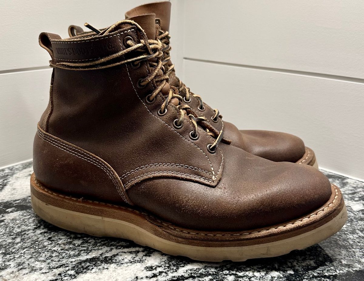 Photo by shanesboots on January 4, 2023 of the White's 350 Cruiser in Horween Natural Chromexcel Roughout.