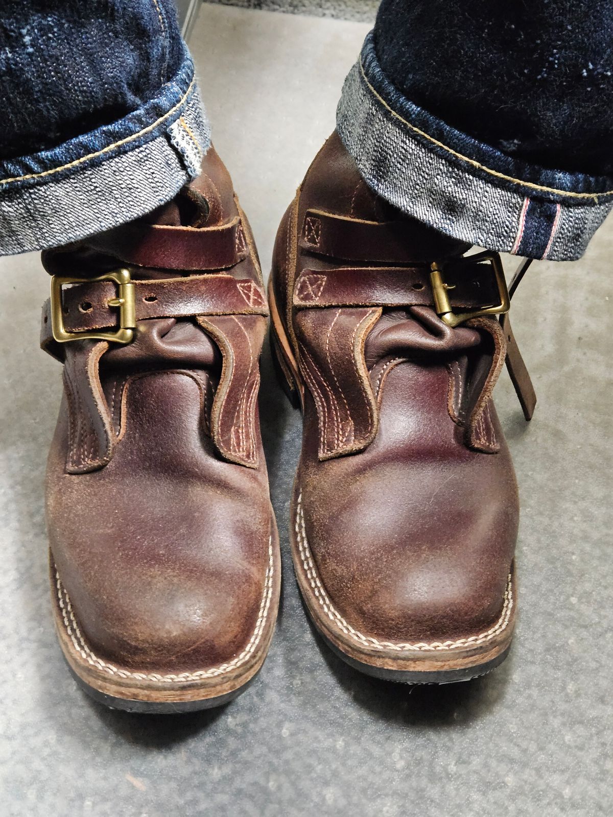 Photo by aDogNamedMerle on April 30, 2025 of the Nicks Heritage TankerPro in Horween Tan Waxed Flesh.