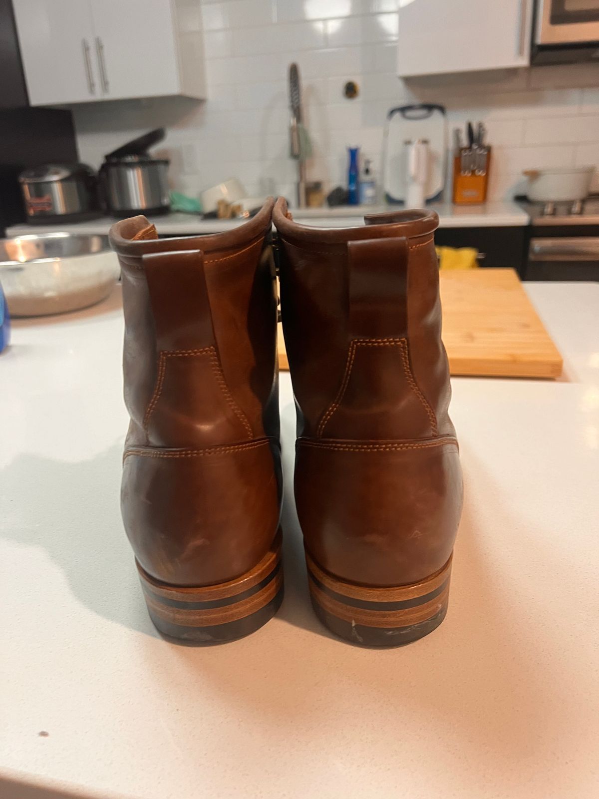 Photo by A_Clockwork_Yifan on November 5, 2024 of the Iron Boots 5515 in Maryam Brown Shell Cordovan.
