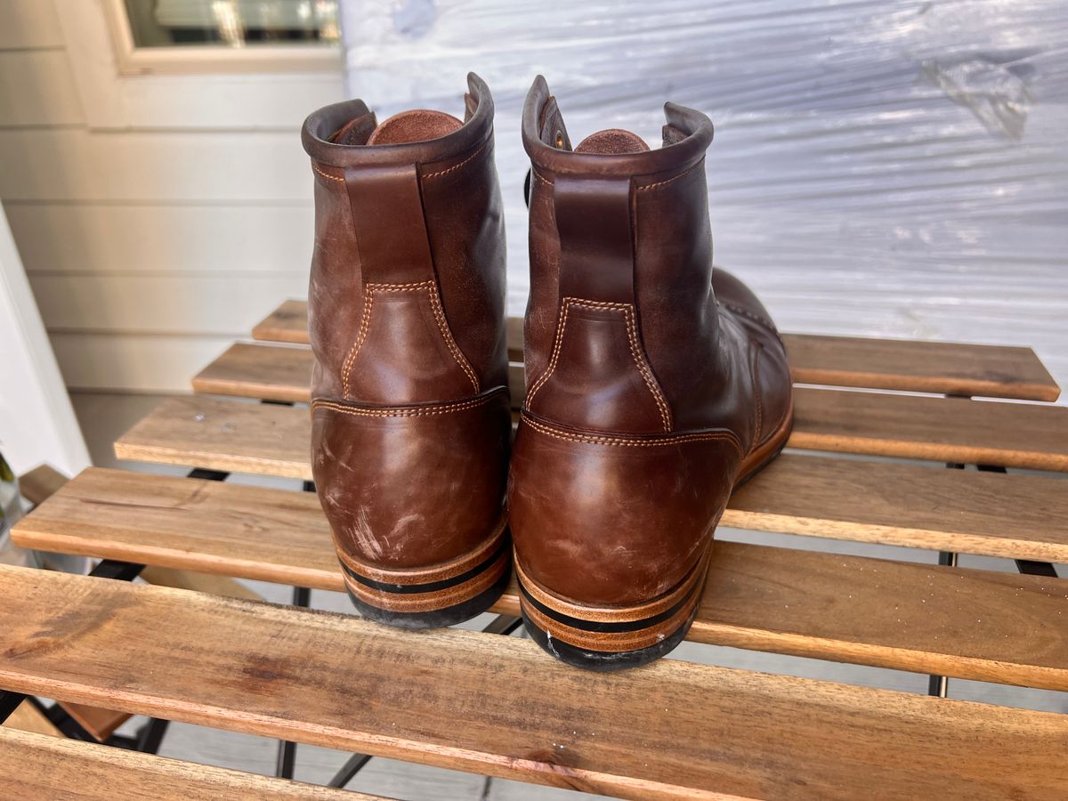 Photo by A_Clockwork_Yifan on December 4, 2024 of the Iron Boots 5515 in Maryam Brown Shell Cordovan.