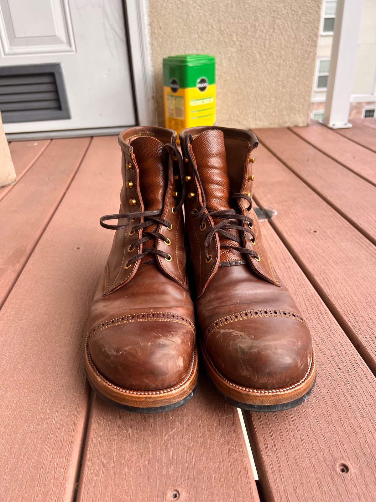 Photo by A_Clockwork_Yifan on January 4, 2025 of the Iron Boots 5515 in Maryam Brown Shell Cordovan.